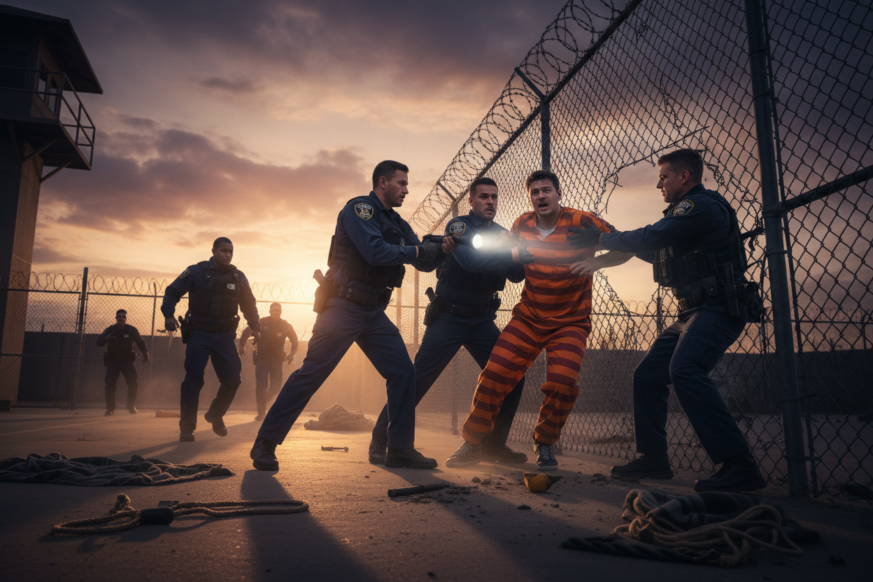 AN INMATE GETS CAUGHT BEFORE ESCAPING