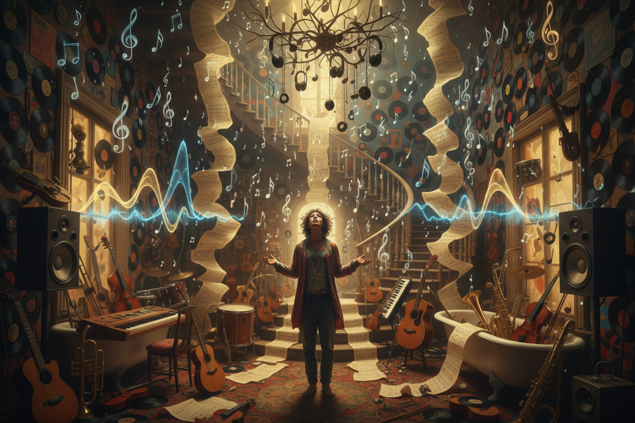 TRAPPED IN A HOUSE WITH MUSIC EVERYWHERE